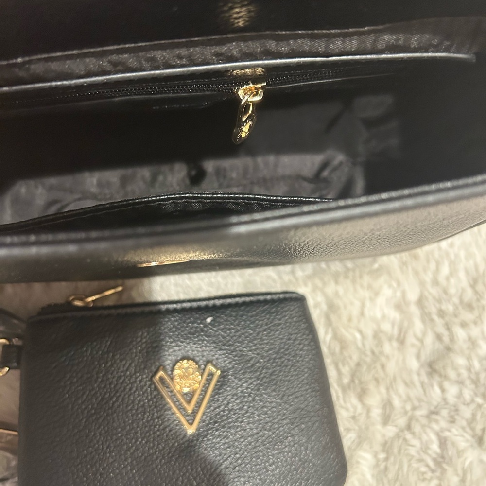 Valentino Orlandi Black Crossbody Bag with Gold Accents - Picture 5 of 5